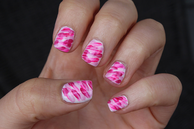 Pink Brushstroke Nails