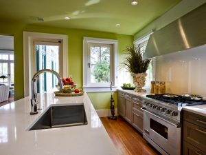Bright Green Kitchen Walls White Countertop Greenery Pantone's 2017 Color of the Year