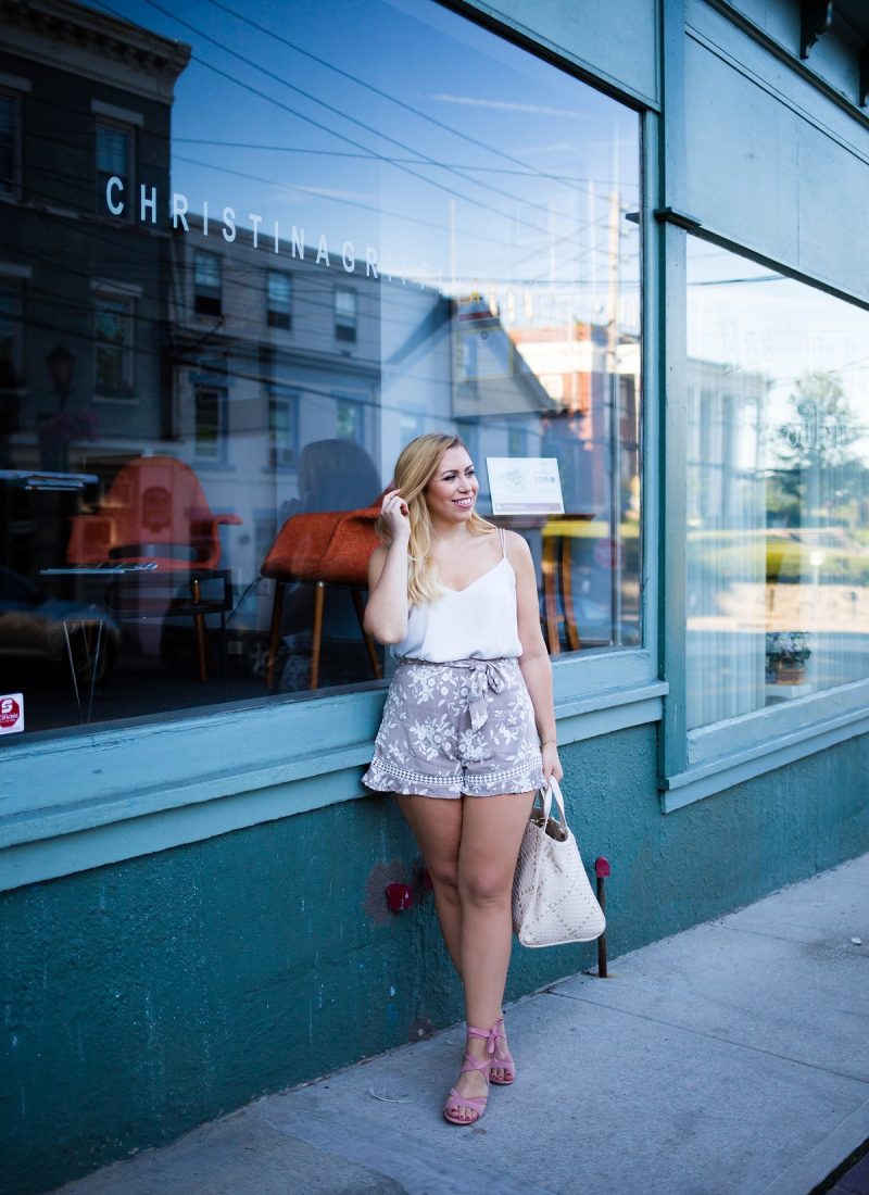 The Best Shorts for a Pear Shaped Body Neutral Summer Outfit Hastings on Hudson New York Style Blogger Living After Midnite Jackie Giardina