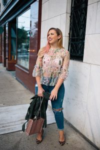 Going Sheer for Fall ASOS Floral Embroidered Top