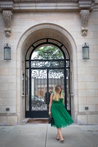 Move Over Red, I'm Going Green for Christmas | Ted Baker London Porrla Midi Dress Greenwich Ave Greenwich CT