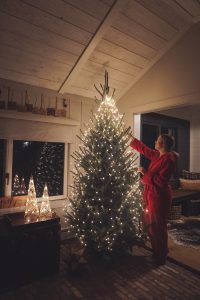 Just Lights Christmas Tree | Stargazer Cascade Falls Tree Lights Anthropologie Terrain Modern Farmhouse Christmas Decor Inspiration