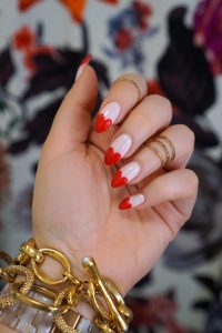 Manicure of the Month: Pink & Red Heart Nails