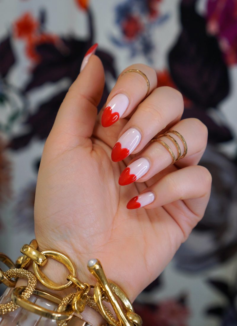 Manicure of the Month: Pink & Red Heart Nails