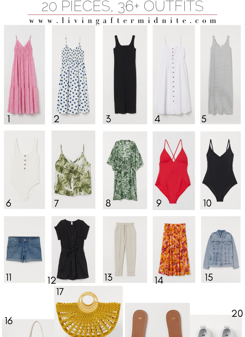 Affordable H&M Summer Capsule Wardrobe | 20 Pieces, 36+ Outfits