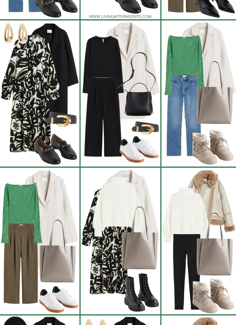 Affordable H&M Winter Capsule Wardrobe Items Outfit Ideas