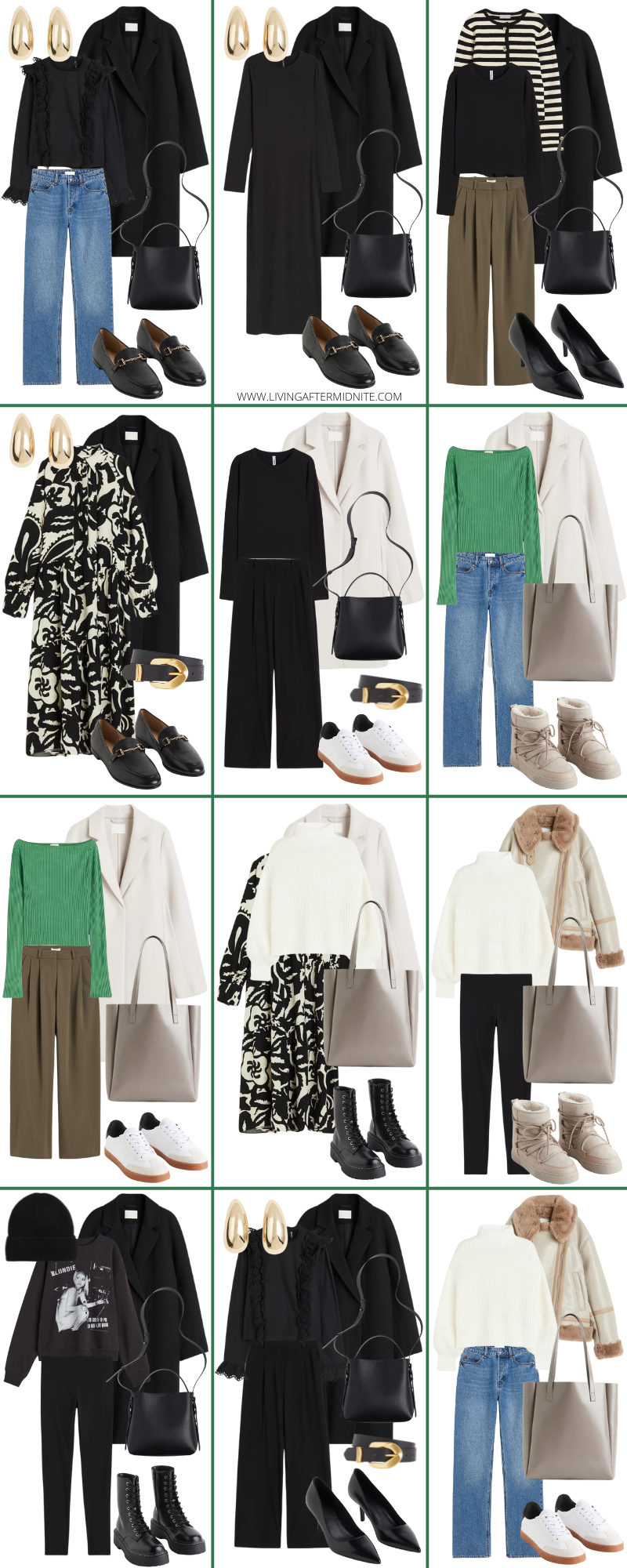 Neutral Work Winter Capsule Wardrobe: 15 Pieces, 20 Outfits