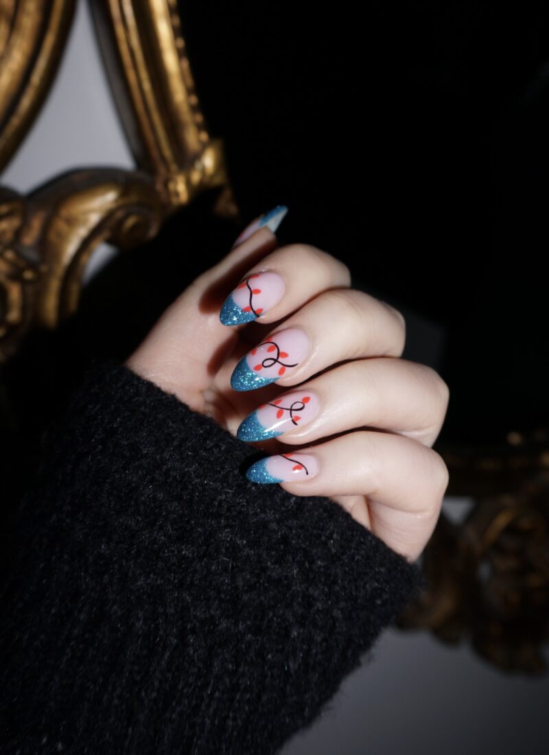 Manicure of the Month: Christmas String Light Nails