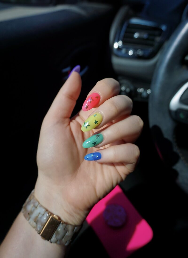 Manicure of the Month: Jelly Neon Star Nails