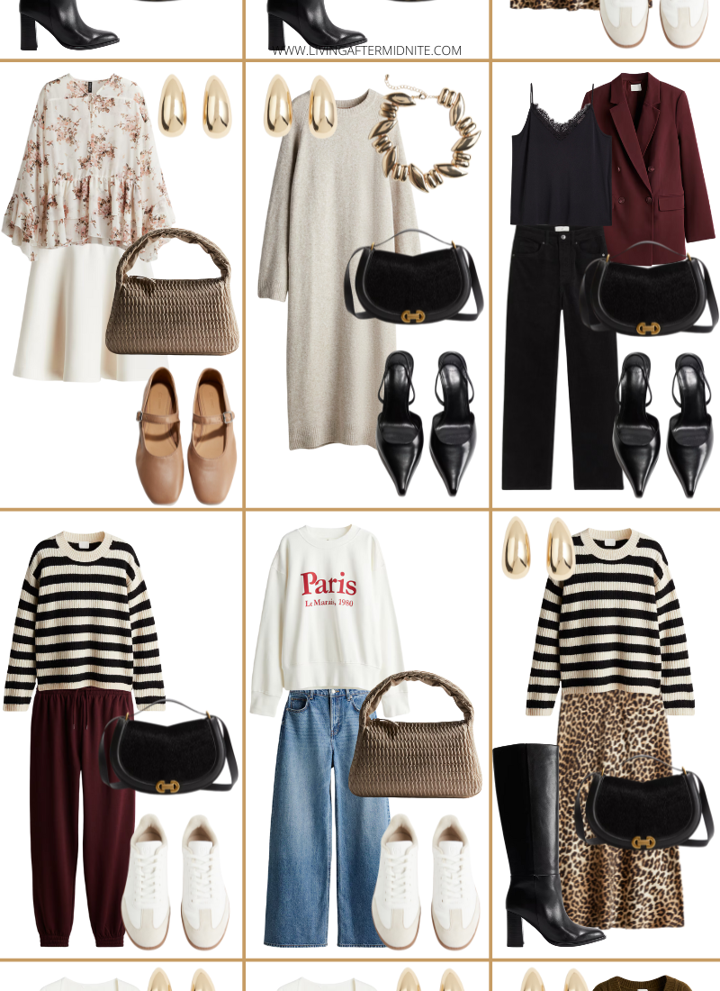 48 Outfits for H&M Fall Capsule Wardrobe Outfit Combinations